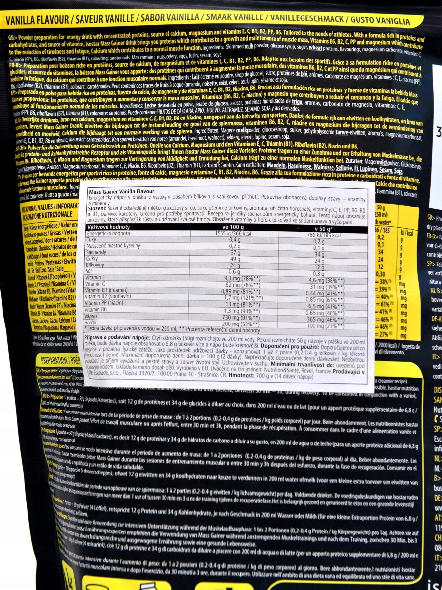 Isostar mass gainer 700g vanilka Manufacturer code 3175681247239