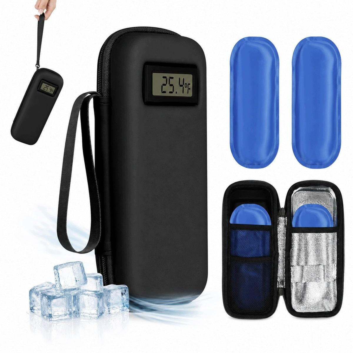 Isothermal Diabetes Case Insulin Cooling Case with Thermometer °F