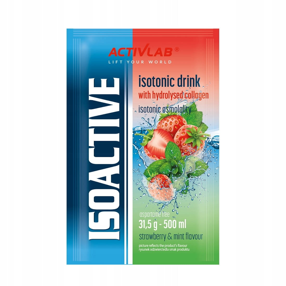 Isotonic Activlab Isoactive strawberry-mint flavour sachet 31,5 g per 500ml