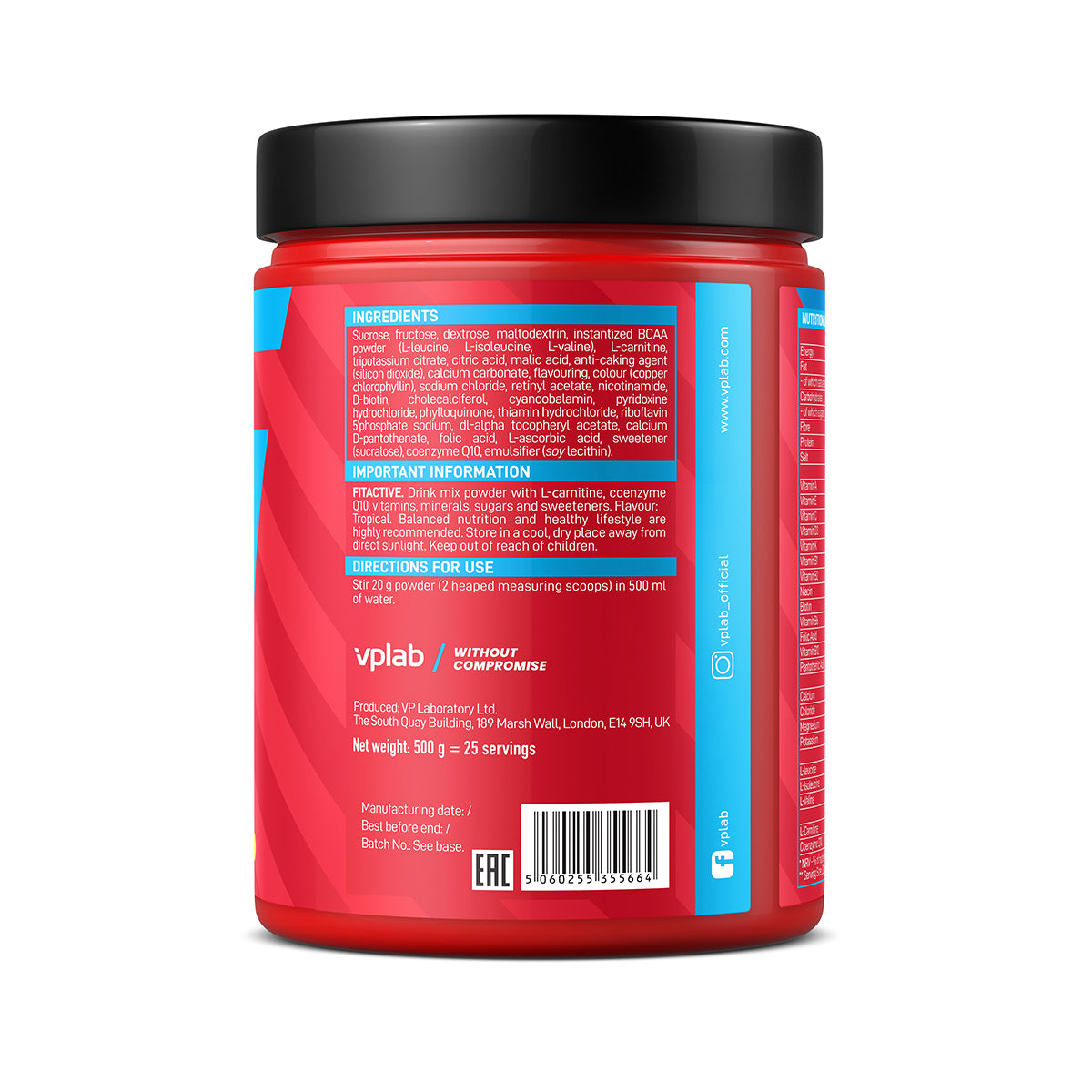 Isotonic VPLab 500g 25 servings Tropical fruits, Electrolytes Vitamins CoQ10 Expiration date at least six months from the date of purchase