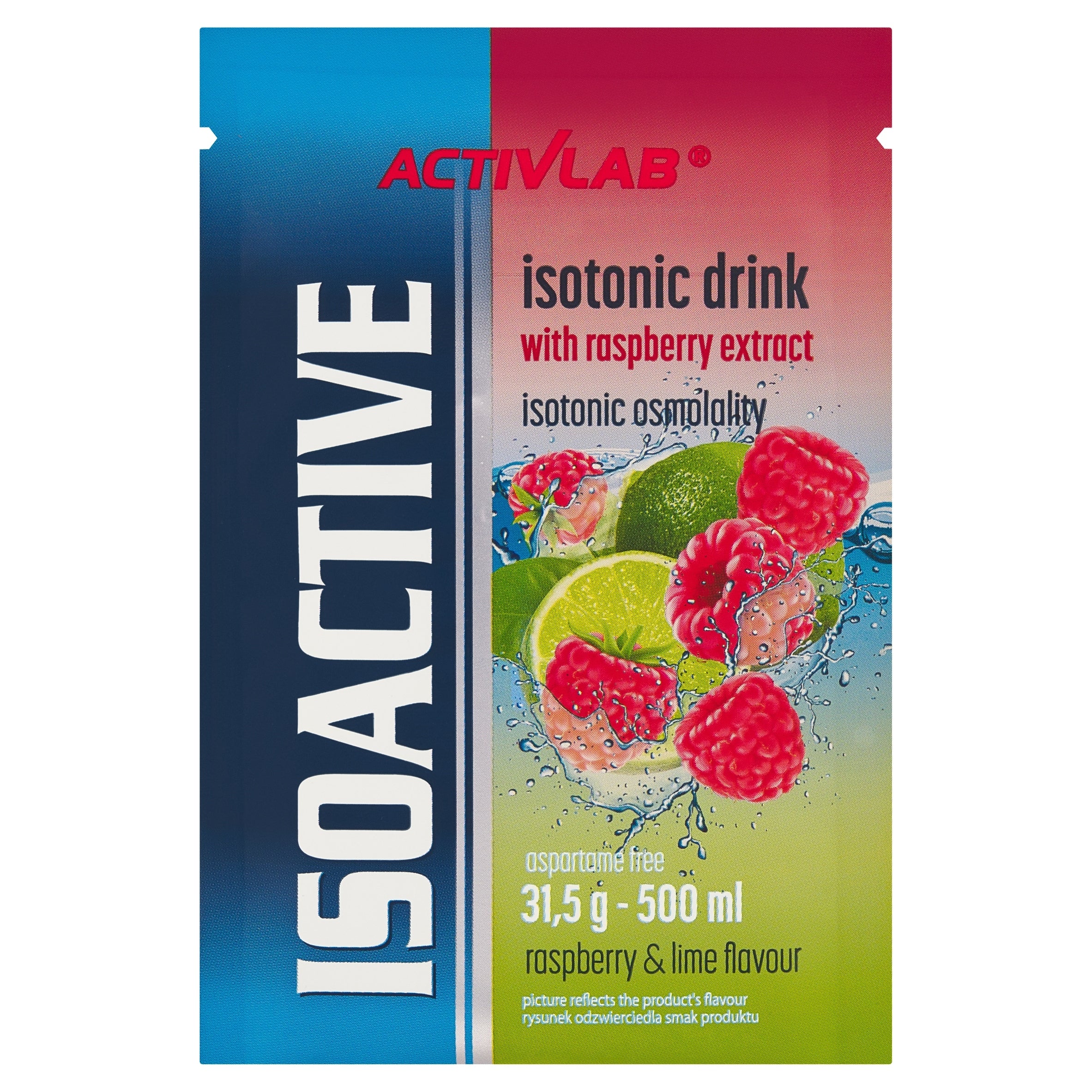 Isotonic sachet Activlab Isoactiv raspberry with lime 31 g 1 pc. Manufacturer code 5907368800264