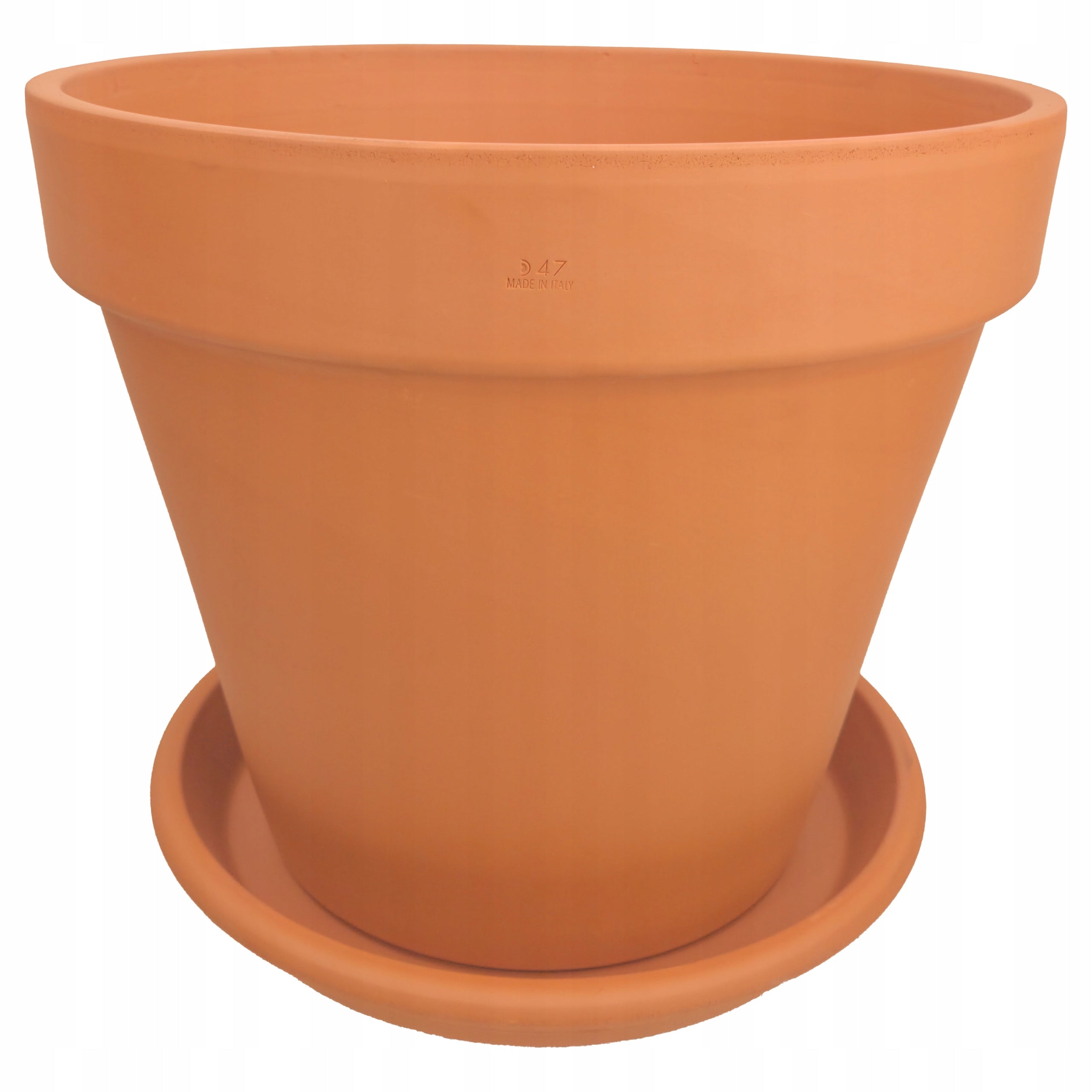 Italian Ceramic Planter 47cm Terracotta Large Flower Pot Simple Traditional VASO Shape round