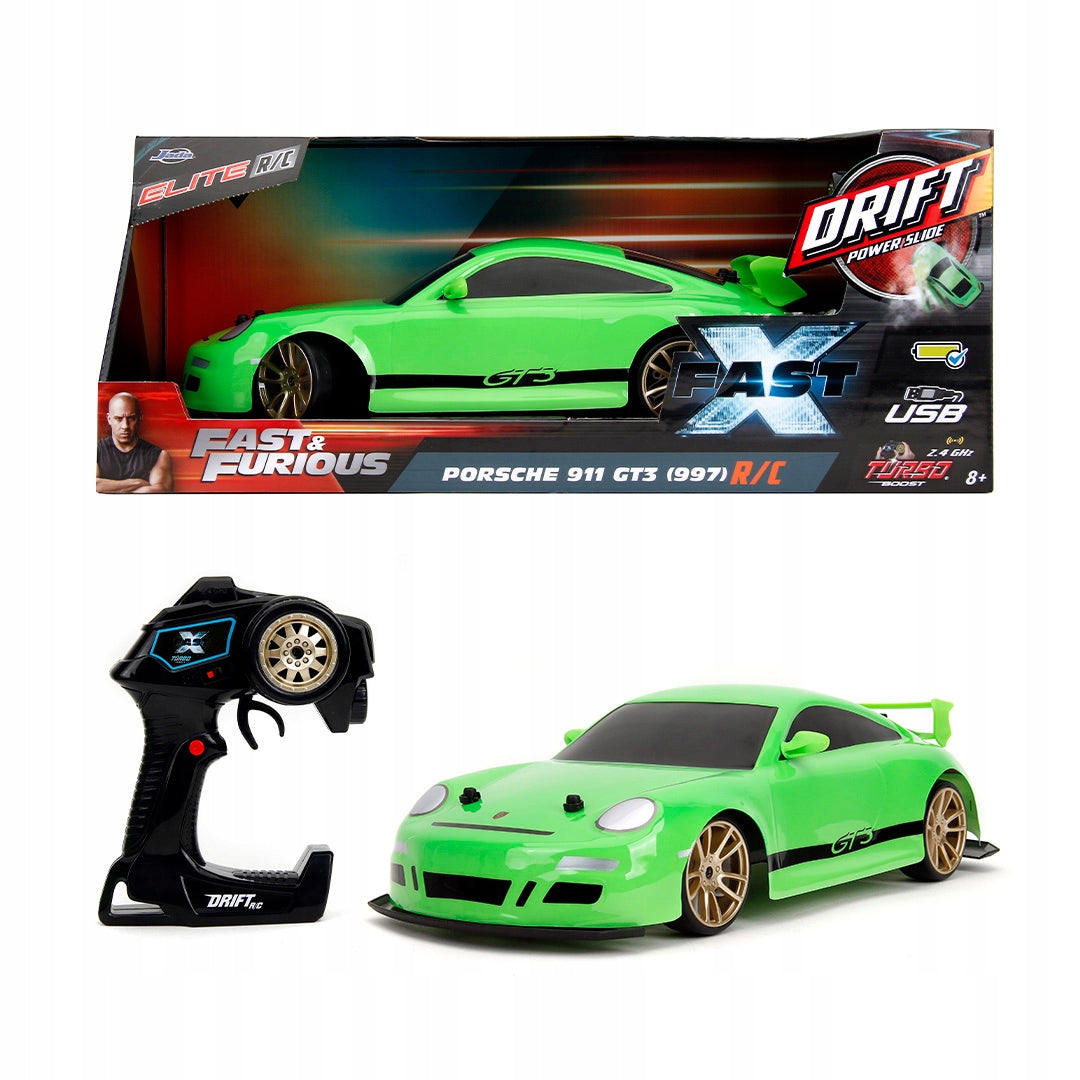 JADA ELITE FAST & FURIOUS PORSCHE 911 GT3 997 R/C DRIFT CAR - USB RECHARGEABLE