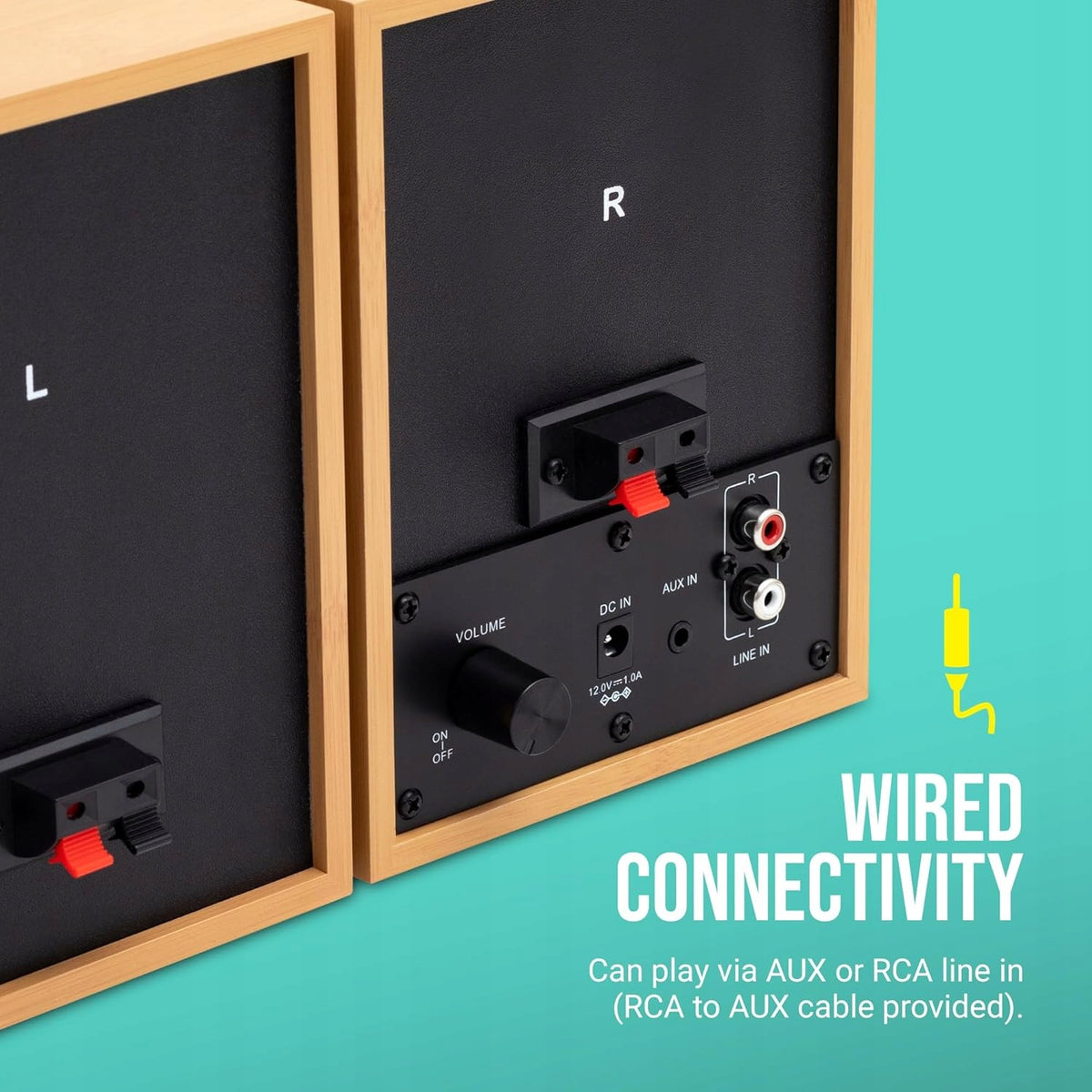 JAM Bookshelf speakers – Wired speakers with AUX and RCA inputs, compatriot Manufacturer code jam