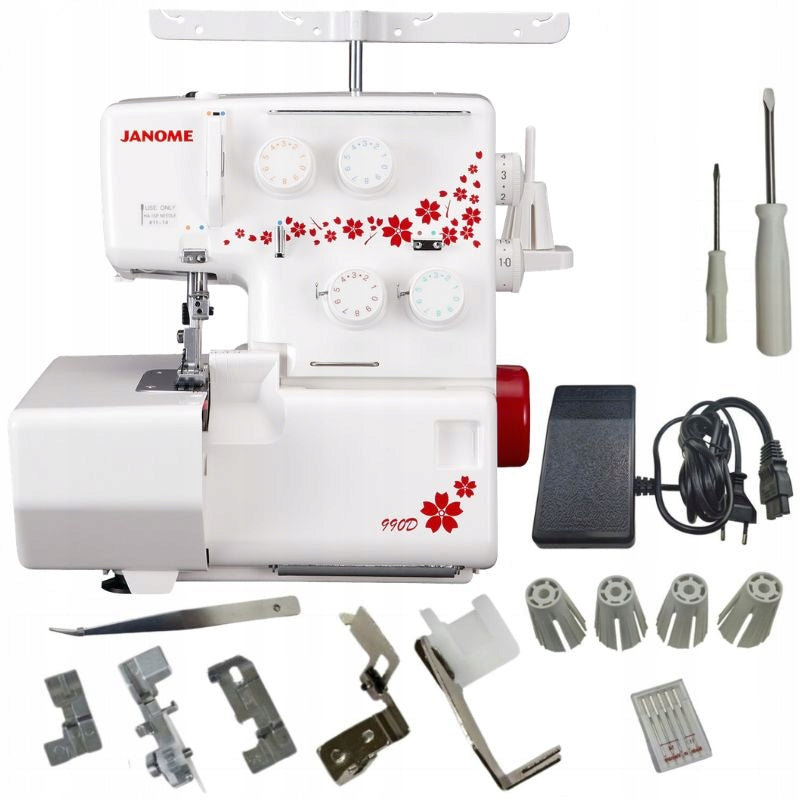 JANOME 990D strong OWERLOK OWERLOCK homemade 4-thread with mere