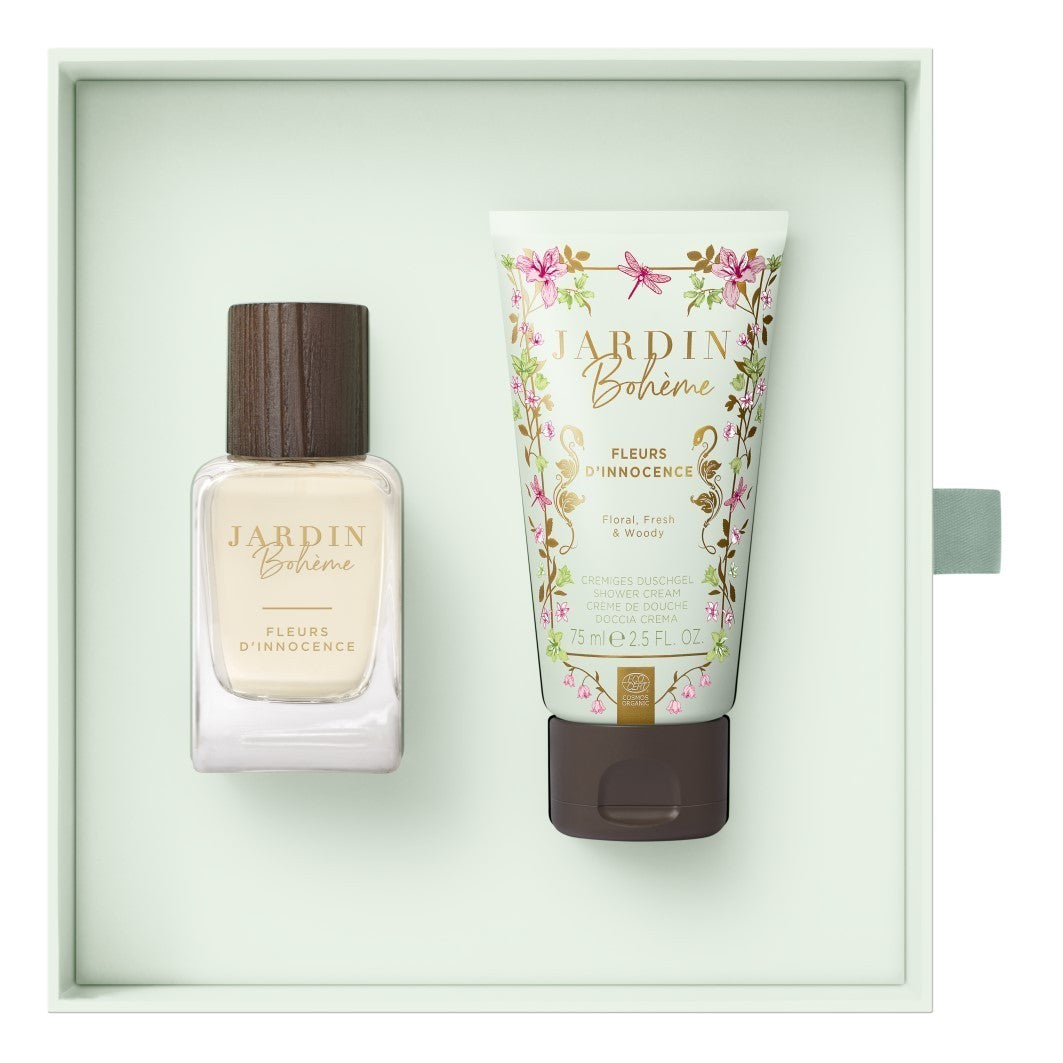 JARDIN BOHEME Fleurs D'Innocence - Perfumed Water + Shower Gel Packaging status original