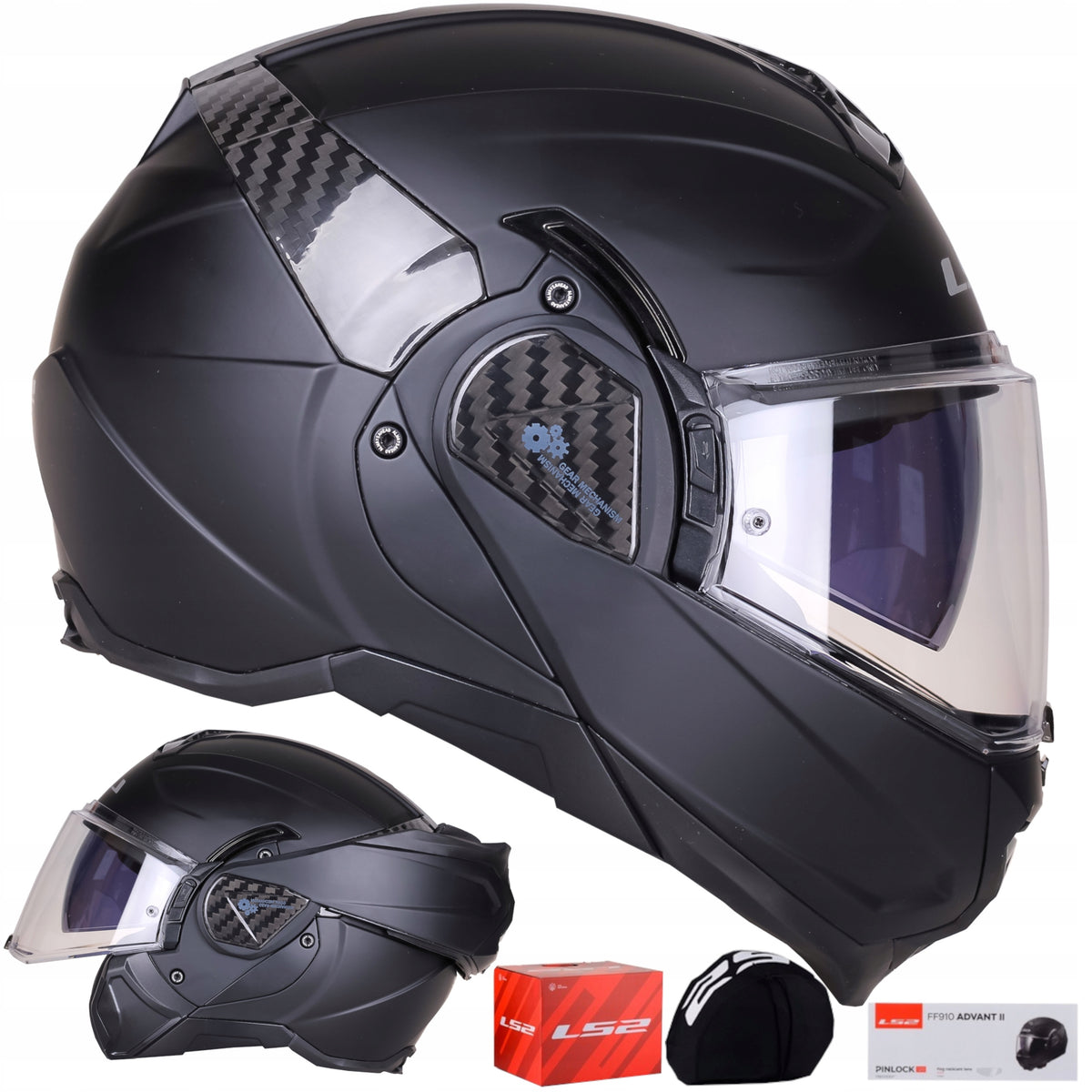 JAW HELMET LS2 FF910 ADVANT II black mat ECE22.06 PINLOCK MAX VISION