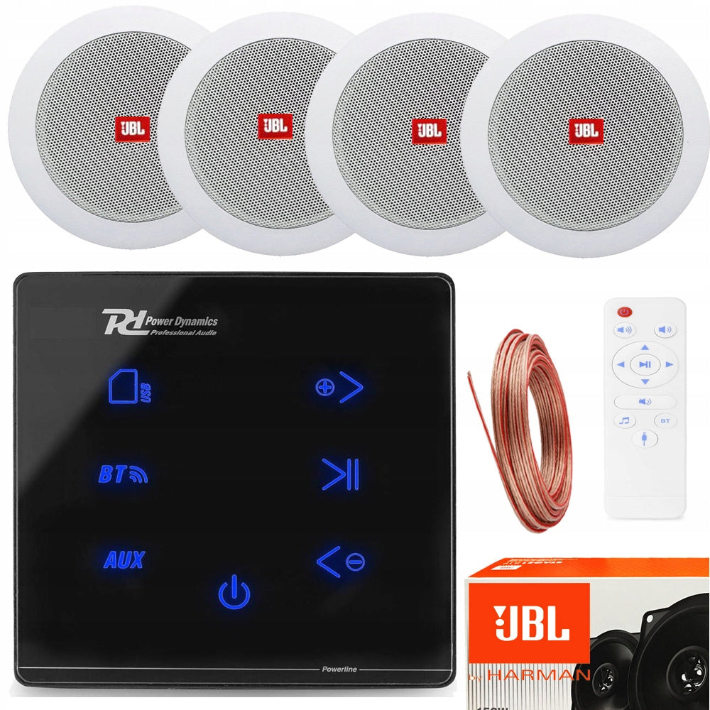 JBL CEILING SOUND SYSTEM 4 SPEAKERS SURFACE MOUNTED BLUETOOTH AMPLIFIER