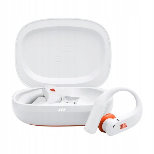 JBL Endurance PEAK 4 Wireless Sports Headphones | WHITE & ORANGE