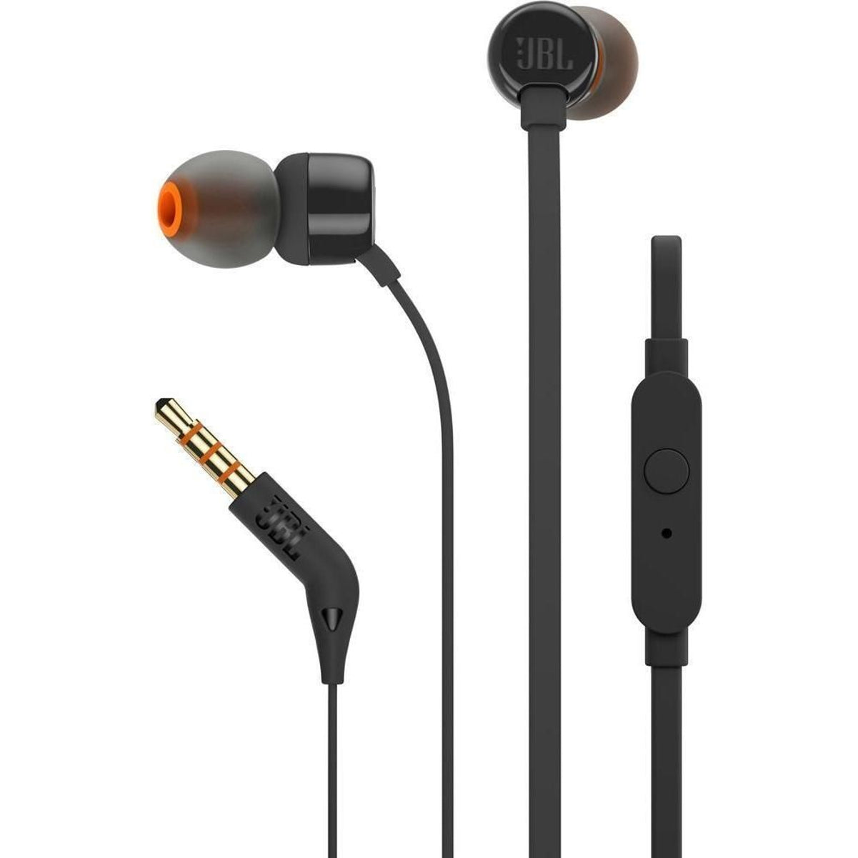 JBL TUNE 110 Black Wired In-Ear Headphones with BLK Microphone Manufacturer code TUNE 110