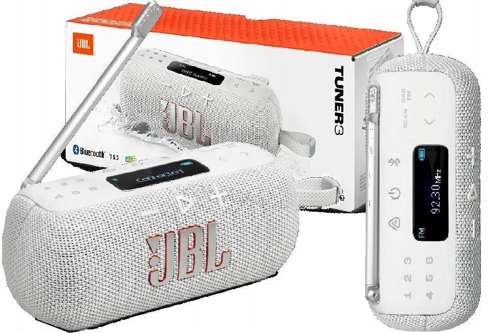 JBL TUNER 3 WHITE /PORTABLE SPEAKER /RADIO DAB & FM/ DEALER JBL / ORIGINAL Packaging status original