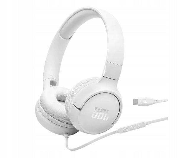 JBL Tune 520C USB-C On-Ear Microphone White