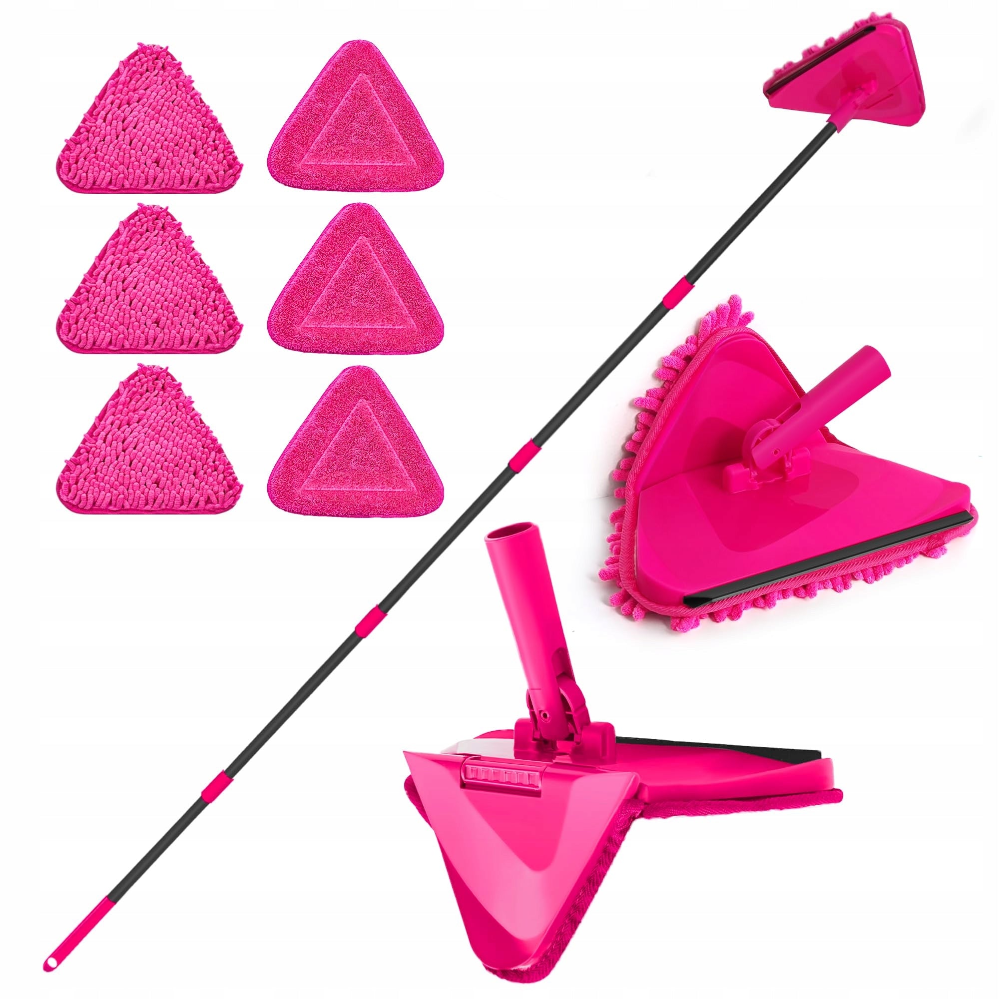 JEHONN Floor Mop 202cm Folding 180° 6 Overlay Microfiber