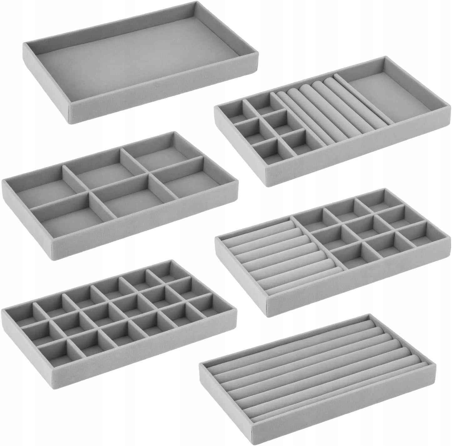JEWELRY ORGANIZER 6 PCS DRAWER INSERT VELVET BOX