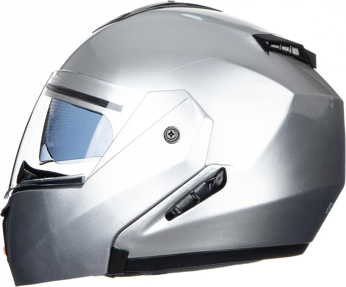 JIEKAI Motorcycle Helmet Modular Tilting with Flap, ECE, Silver XL Blenda Packaging status original