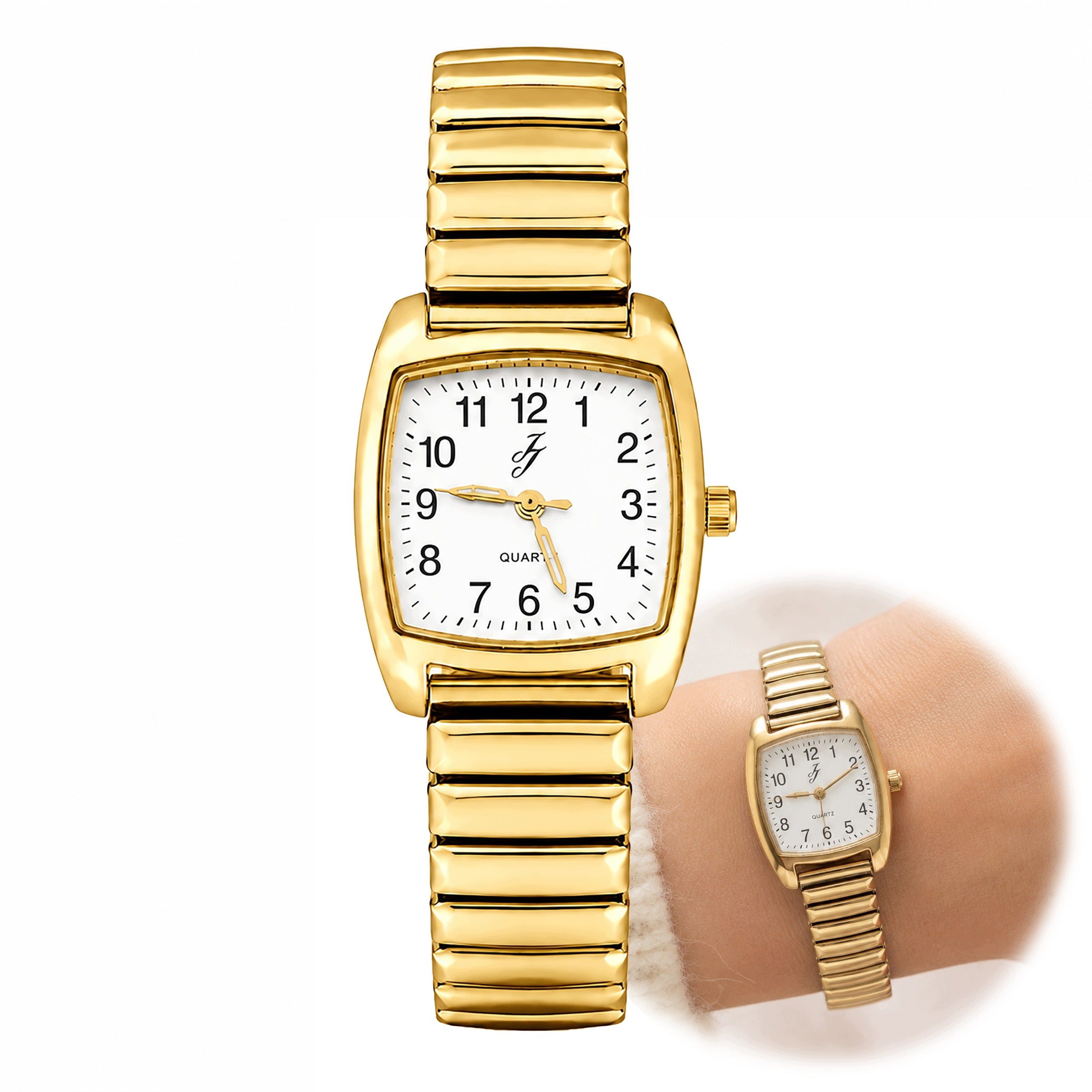 JJ Zoty Flexible Watch Lightweight Elegant Small Matching White Dial