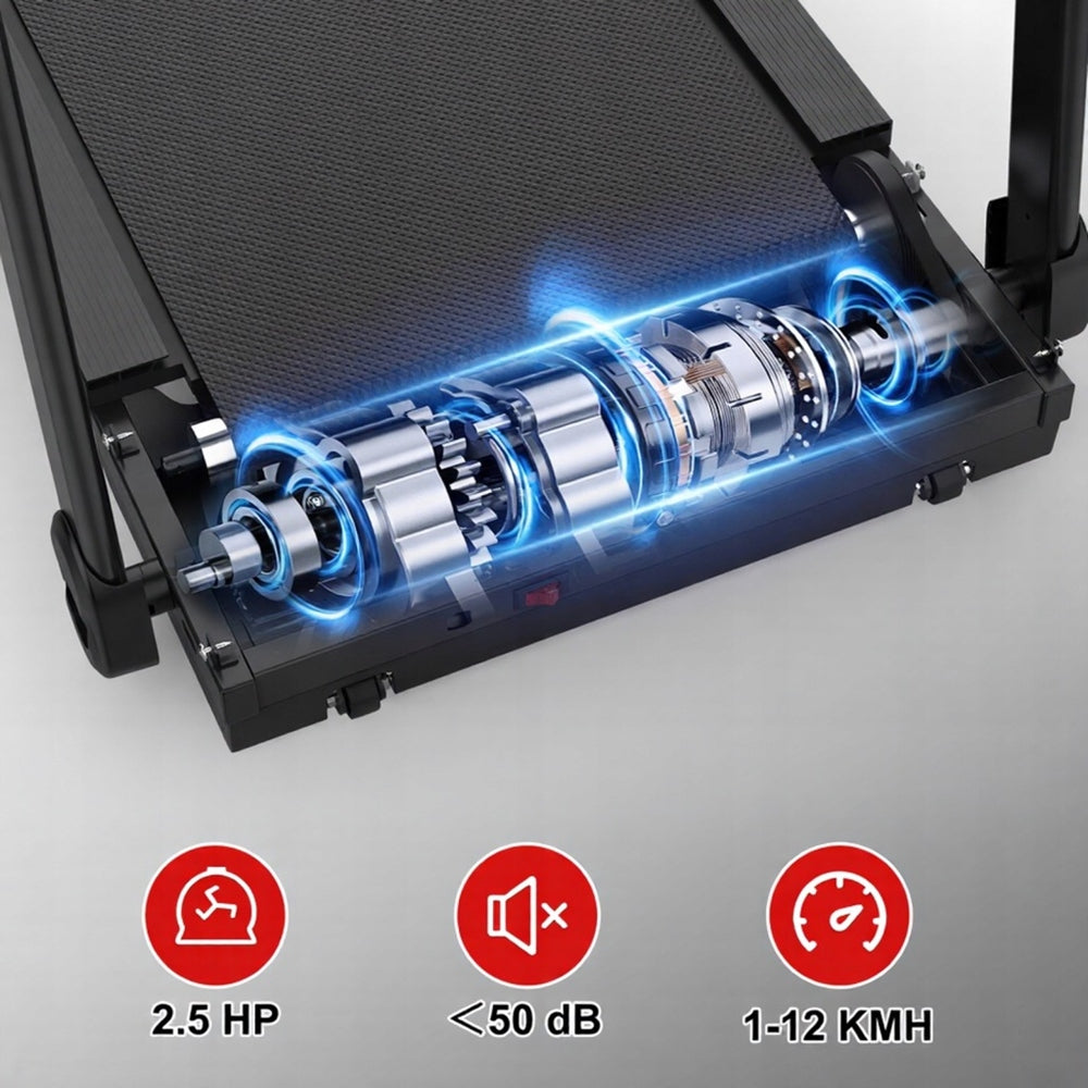 JK1608N-8 TREADMILL HOME ELECTRIC FOLDING 12km/h 2.5KM LED APP Measurements training duration distance speed burned calories