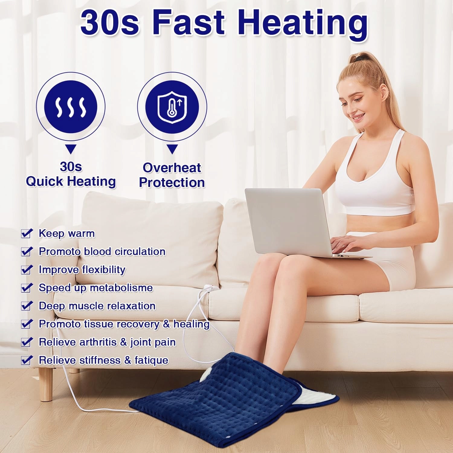 JOBYNA Electric Foot Heater and Heating Pillow 2in1 Medical device no