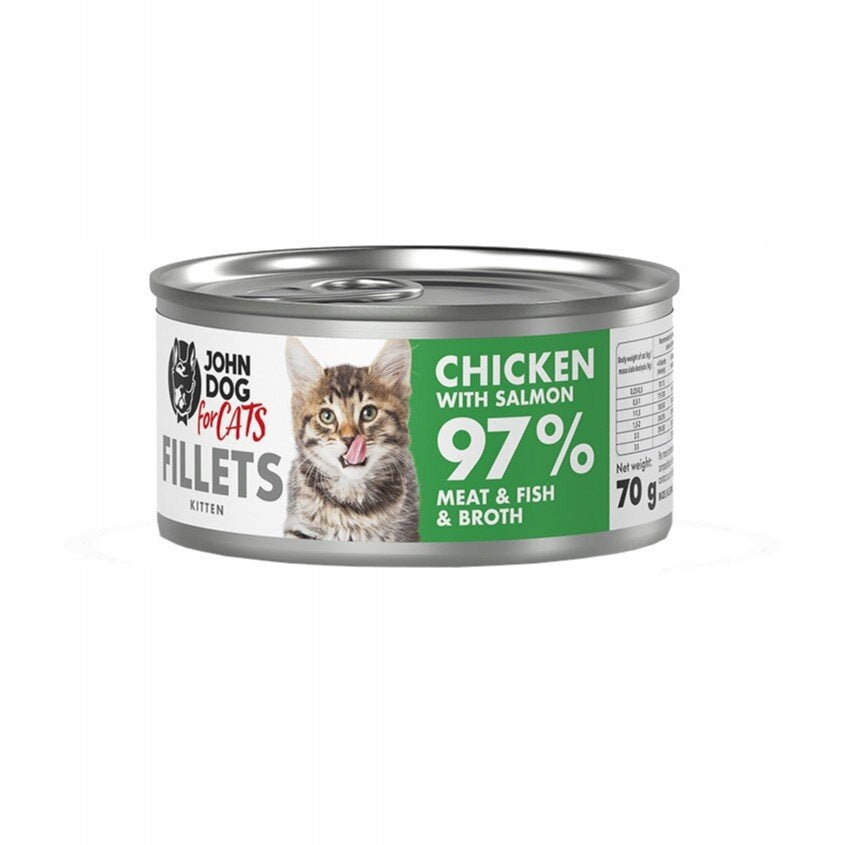 JOHN DOG FOR CATS CHICKEN SALMON FOR KITTENS 70g