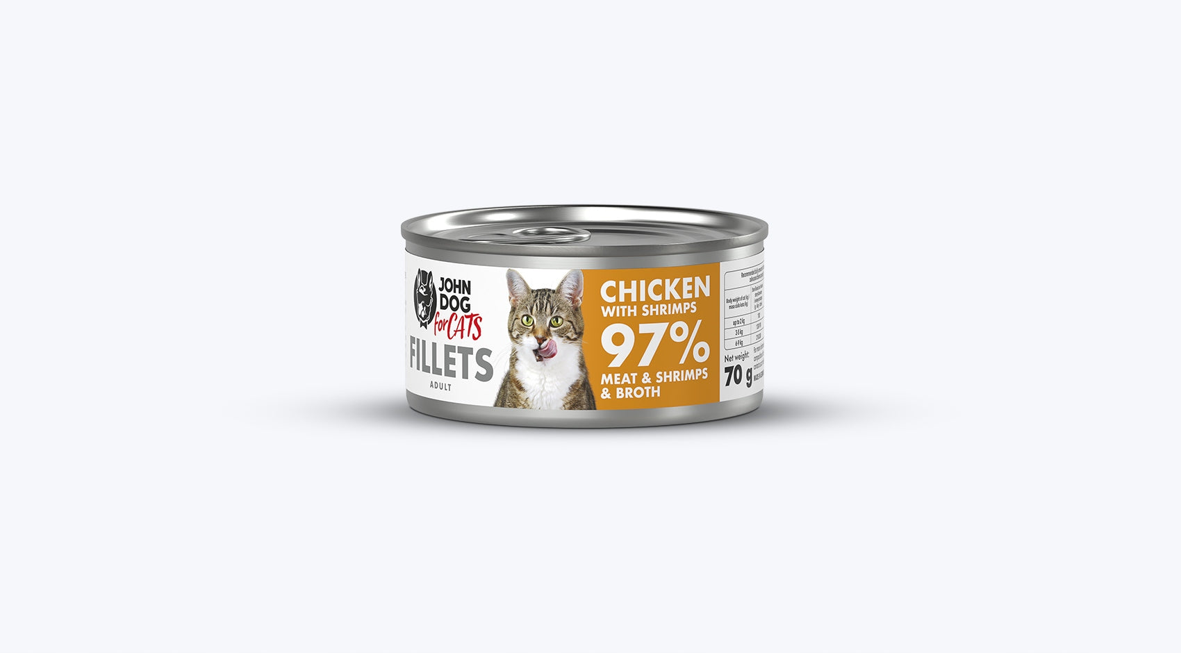 JOHN DOG FOR CATS FILLETS ADULT CAT FOOD CHICKEN SHRIMP 70g 759 Manufacturer code 5903769008759