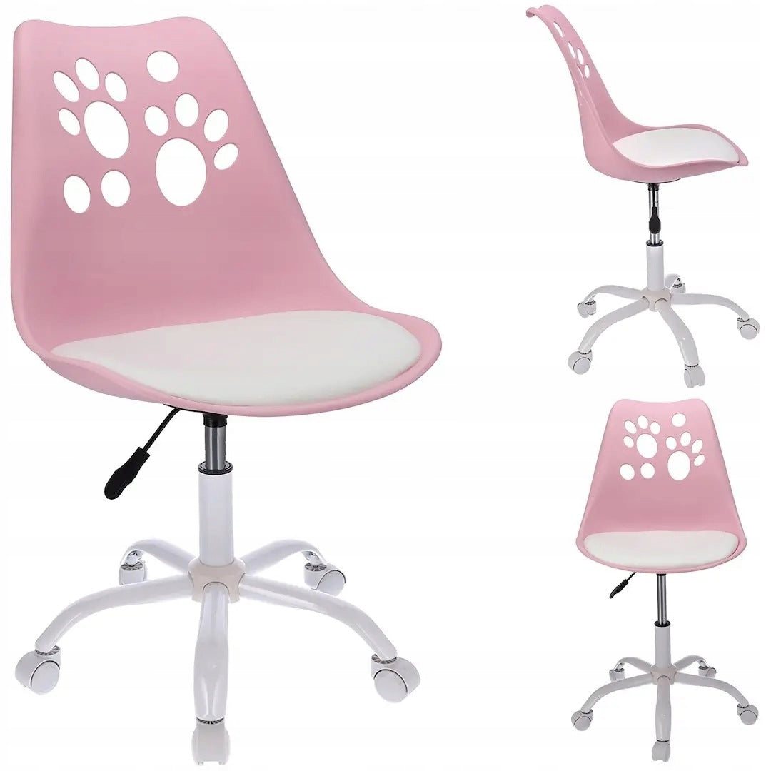 JOY 2 chair, pink seat, Jumi white cushion