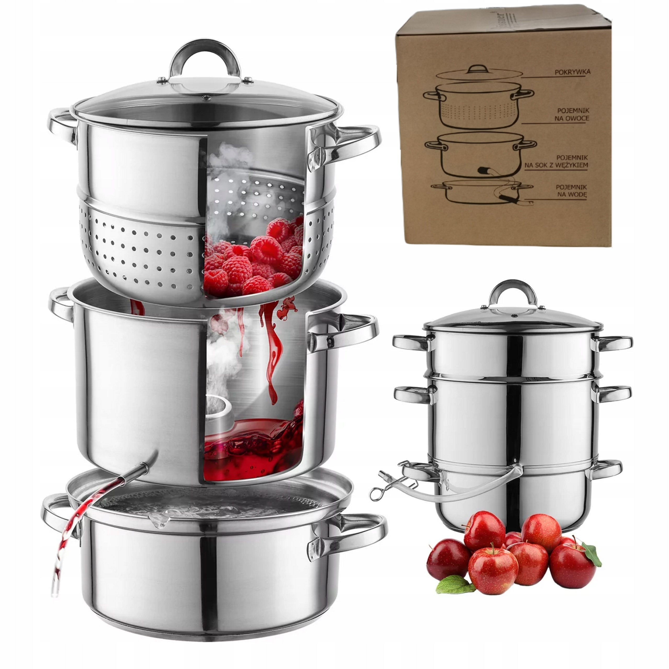 JUICER STEAMER 8L STAINLESS STEEL for fruit INDUCTION gas steam pot Packaging status original