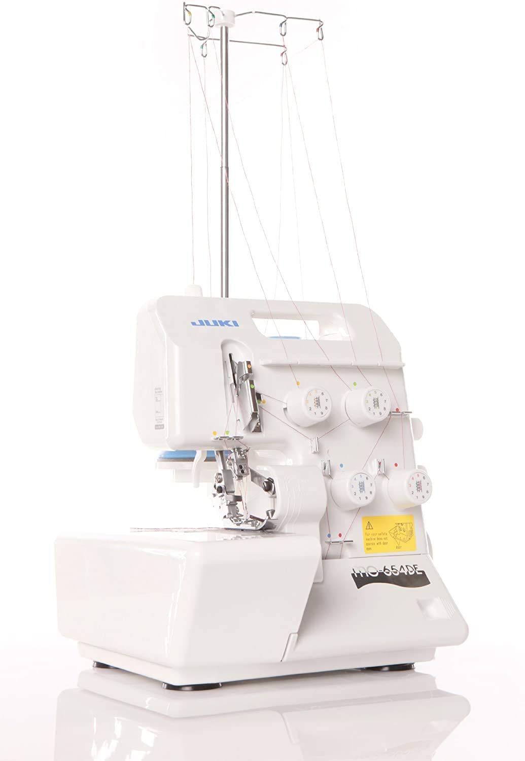 JUKI MO-654DE 4-thread overlock with gripper threader and mere Hook swing