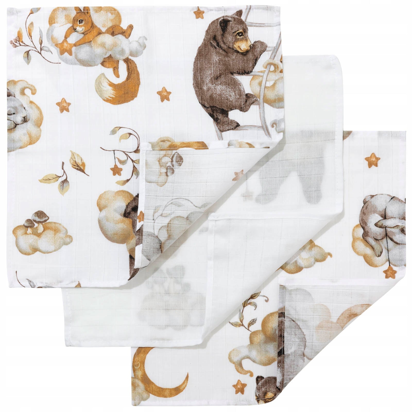 JUKKI 3PACK MUSLIN DIAPER 30 x 30 cm DIAPER SET 3 pcs.