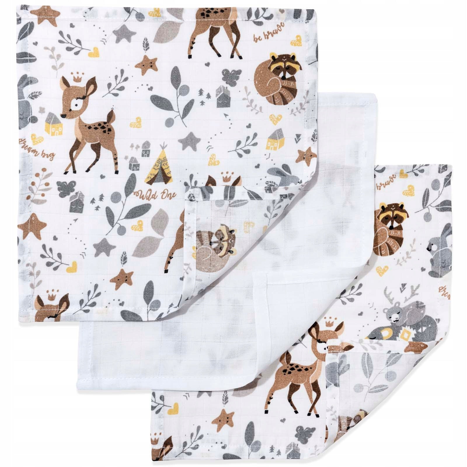 JUKKI 3PACK MUSLIN DIAPER 30 x 30 cm DIAPER SET 3 pcs.