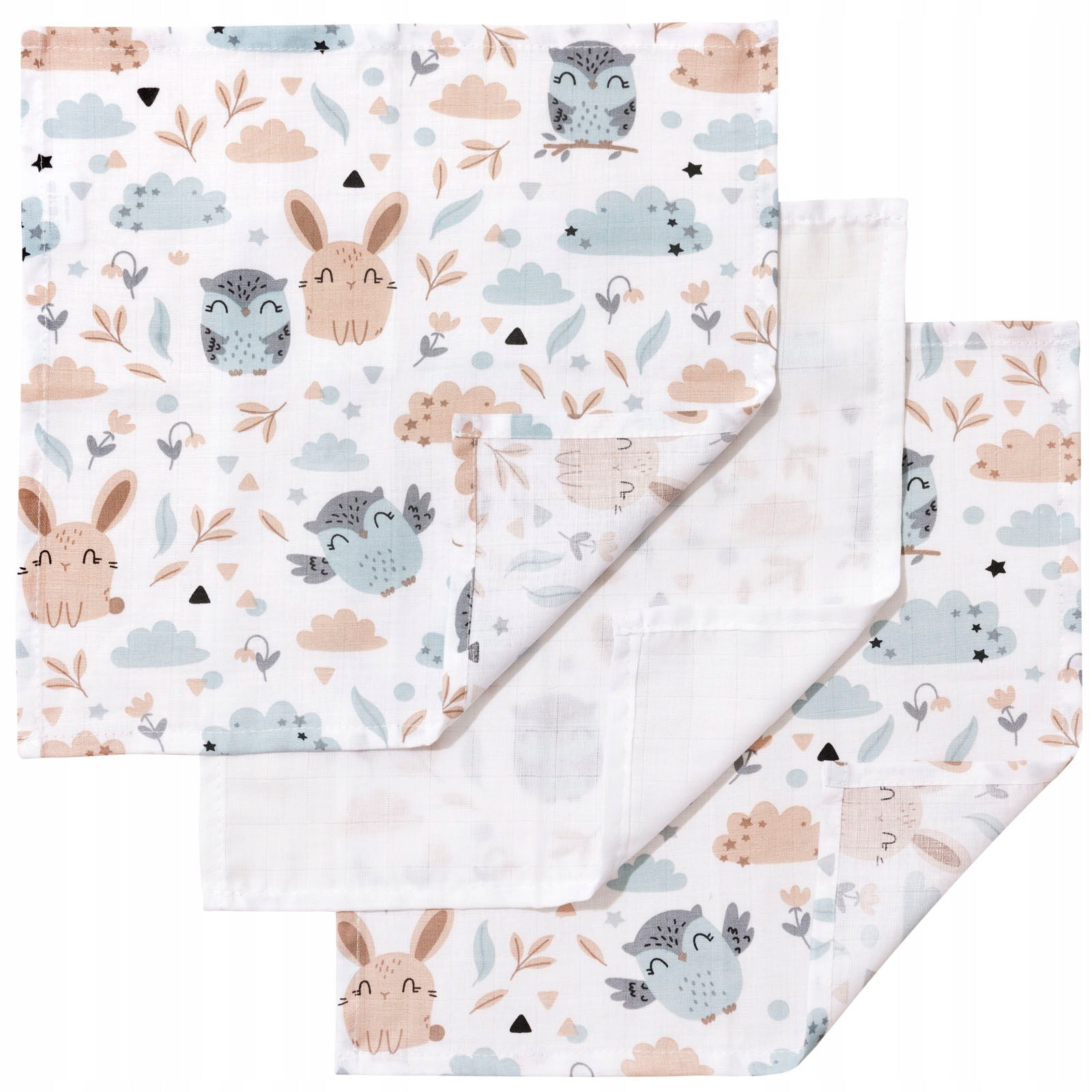 JUKKI 3PACK MUSLIN DIAPER 30 x 30 cm DIAPER SET 3 pcs.