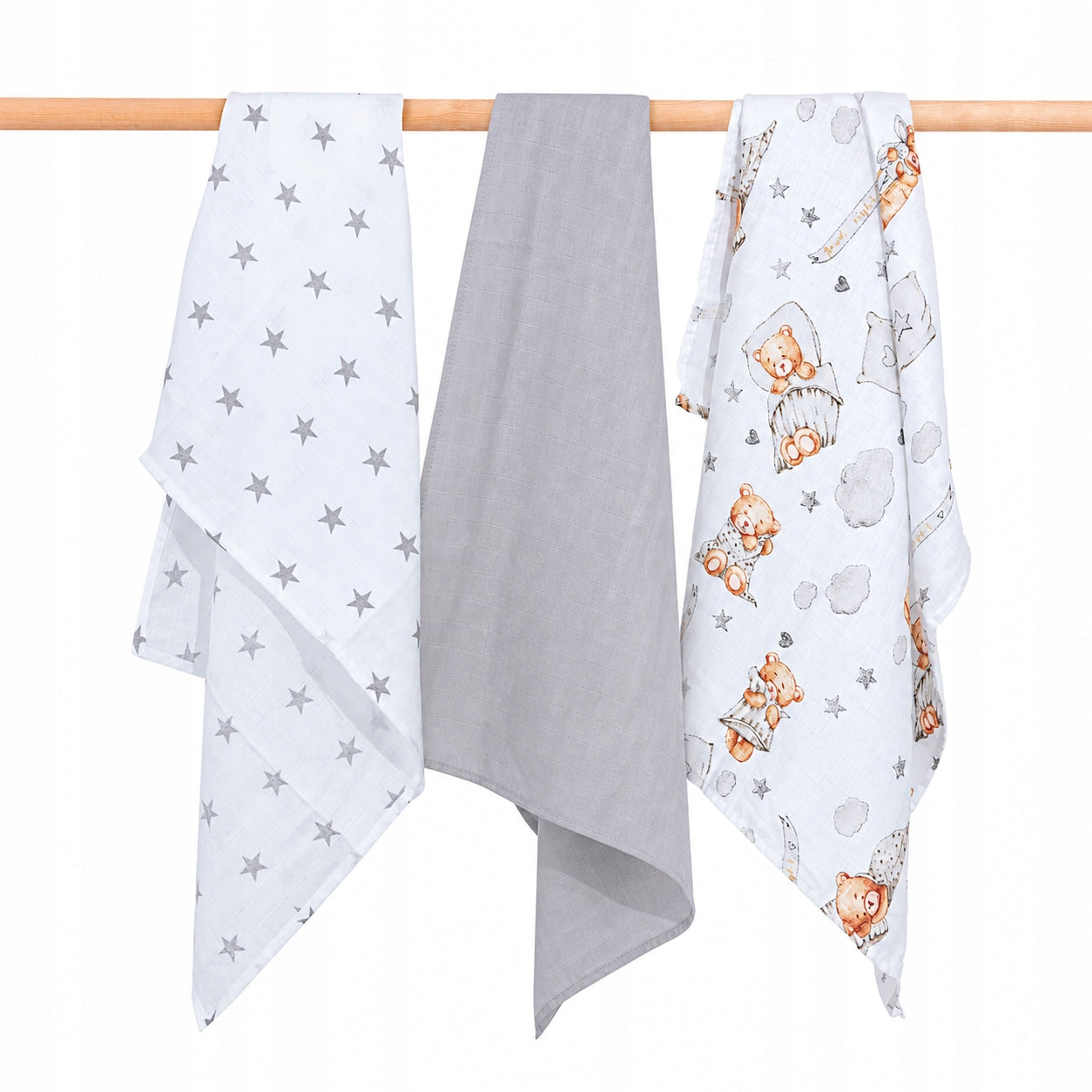 JUKKI 3PACK MUSLIN DIAPER 60 x 80 cm DIAPER SET 3 pcs. Manufacturer code 5904506838158