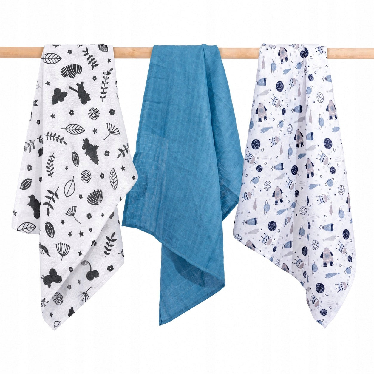 JUKKI 3PACK MUSLIN DIAPER 60 x 80 cm DIAPER SET 3 pcs. Packaging status original