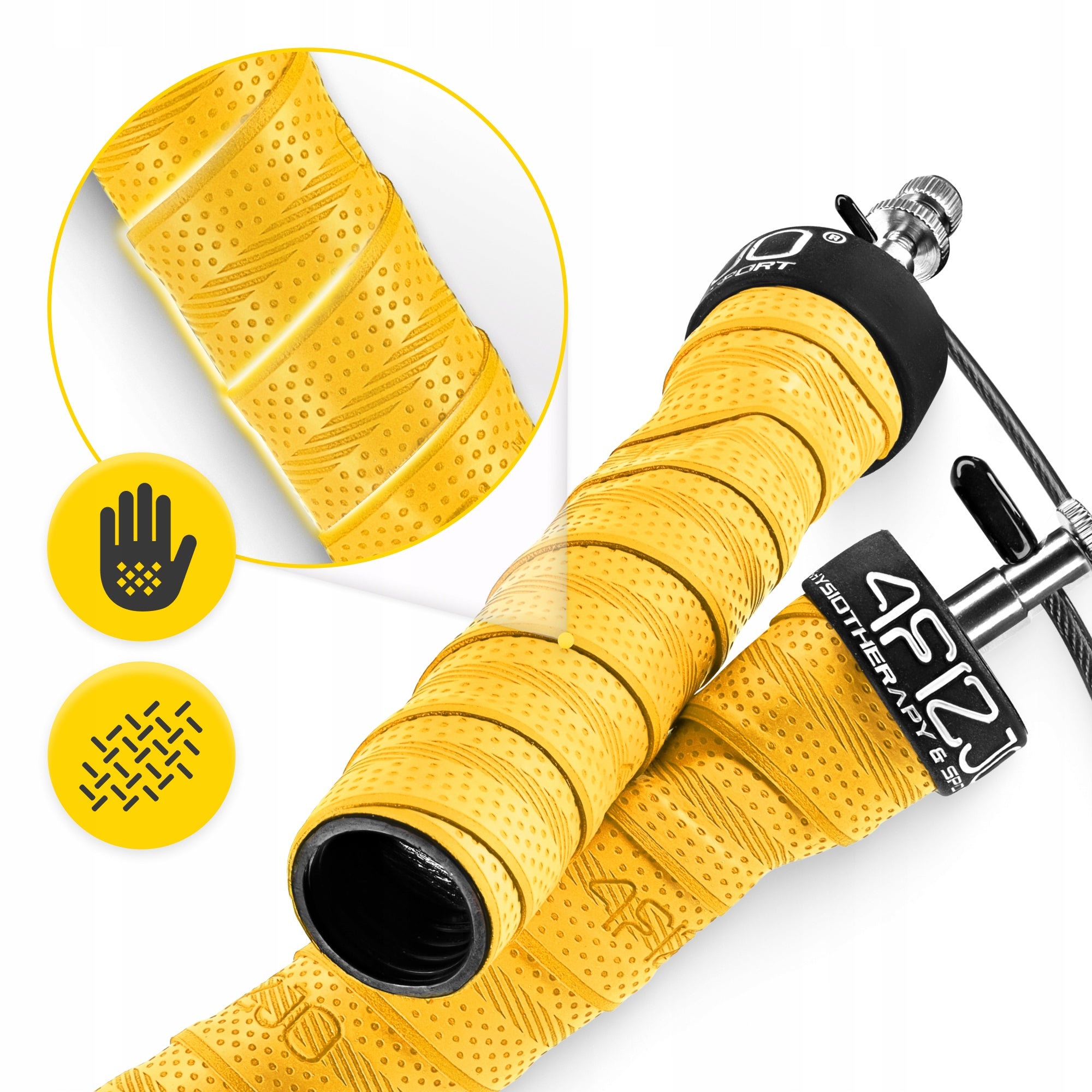 JUMP ROPE CROSSFIT BOXING TRAINING DURABLE SPORT ERGONOMIC HANDLES 3M Color yellow