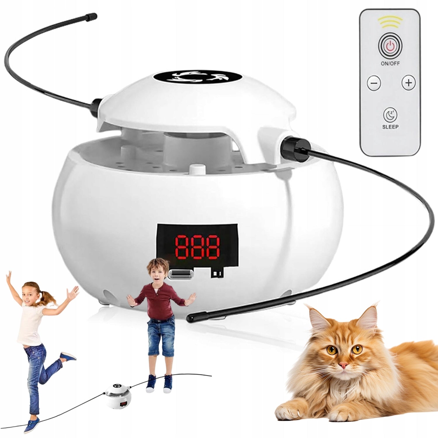 JUMP ROPE INTELLIGENT AUTOMATIC FOR CHILD WITH COUNTER WHITE + REMOTE CONTROL