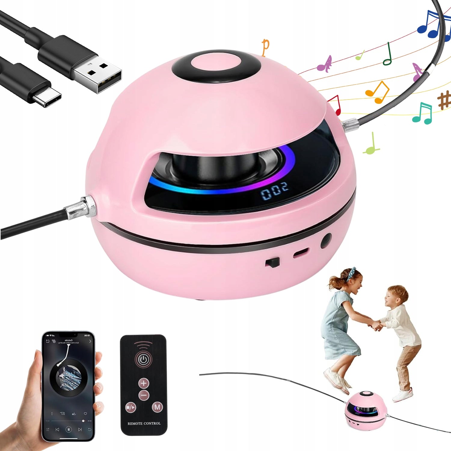 JUMP ROPE INTERACTIVE MACHINE AUTOMATIC ADJUSTABLE GEARS WITH REMOTE CONTROL