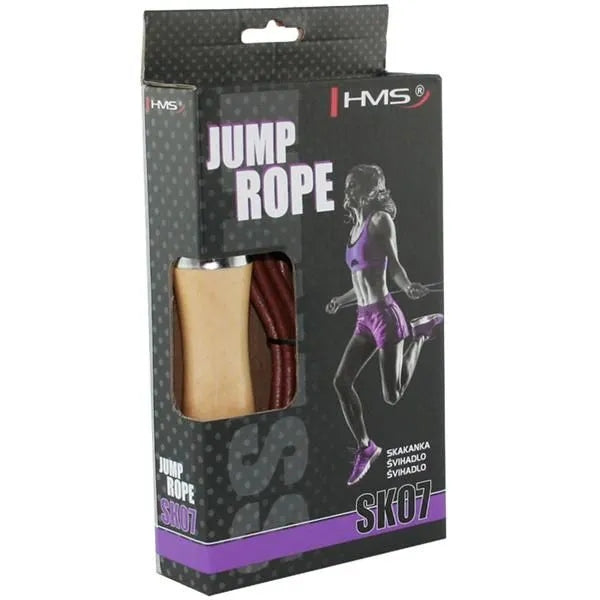 JUMP ROPE LEATHER+ WOODEN HANDLE SK07 HMS Color brown