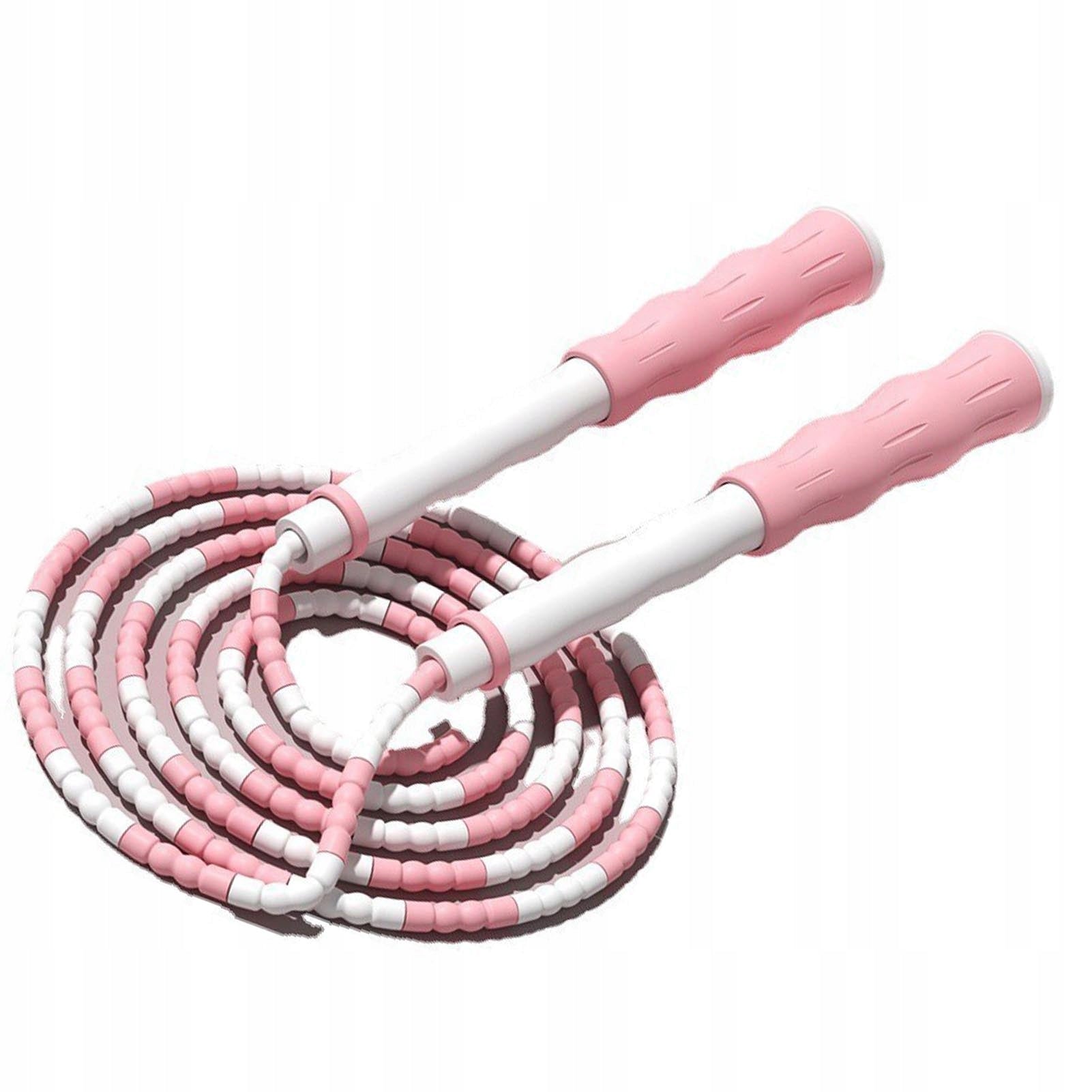 JUMP ROPE SOFT SEGMENTED BEADS ADJUSTABLE PINK Rope length 1 cm