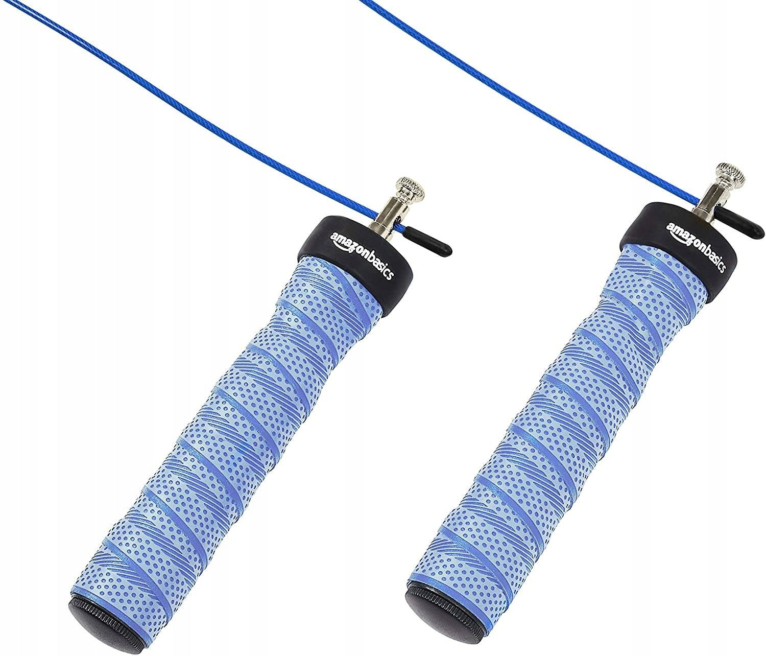 JUMP ROPE WITH ADJUSTABLE FITNESS CROSSFIT BEARINGS - TRAIN ANYWHERE! Color blue