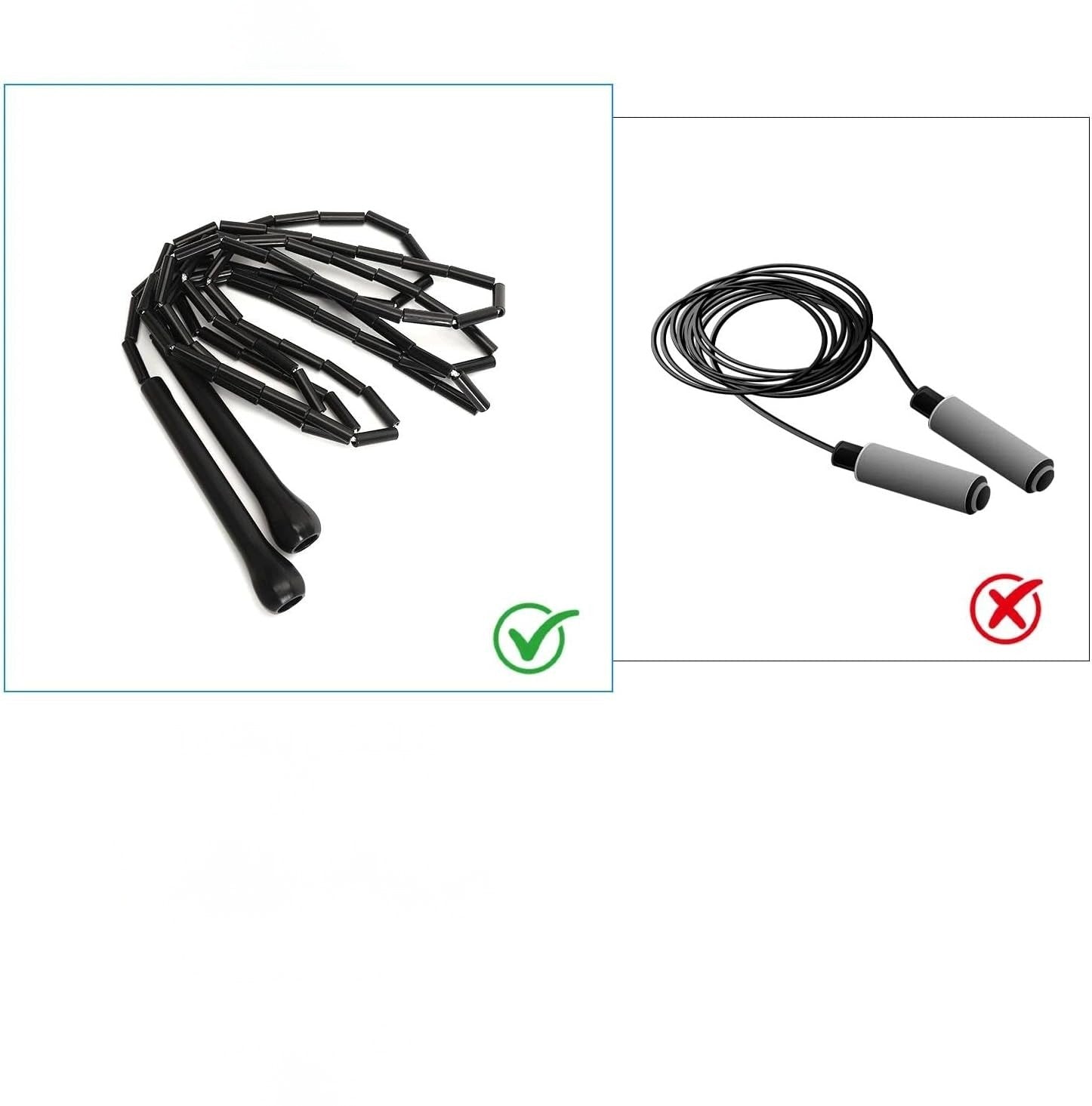 JUMP ROPE WITH BEADS 2,8 m ADJUSTABLE FITNESS CARDIO TRAINING SPORT Rope length 280 cm