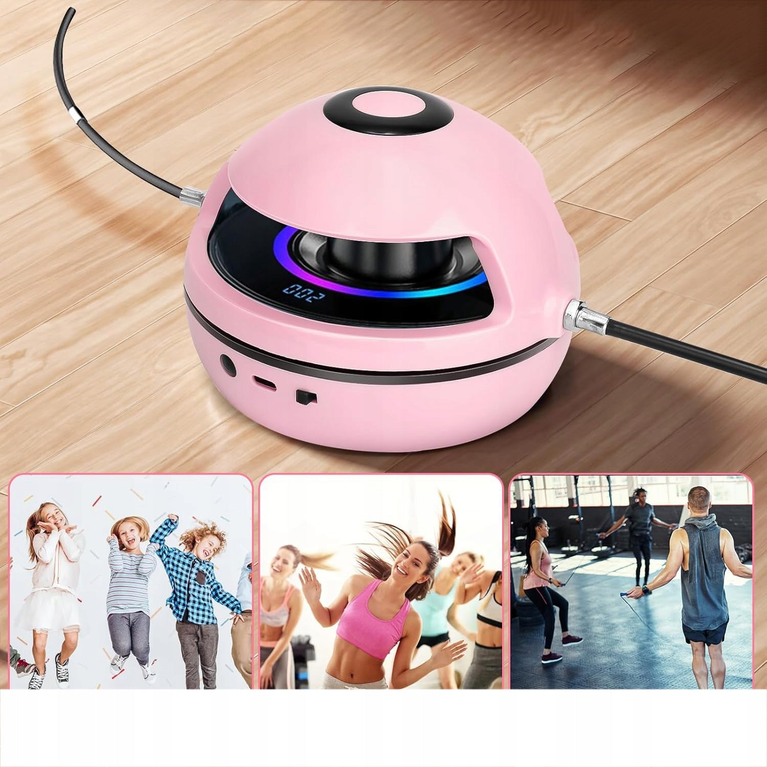 JUMP ROPE WITH BLUETOOTH MUSIC AND DISPLAY 10 LEVELS 1200MAH 3.7V Kind nylon