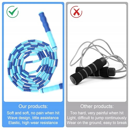 JUMP ROPE WITH FITNESS BEADS WITHOUT TANGLING ADJUSTABLE FOR CHILDREN 2 PCS. Kind nylon