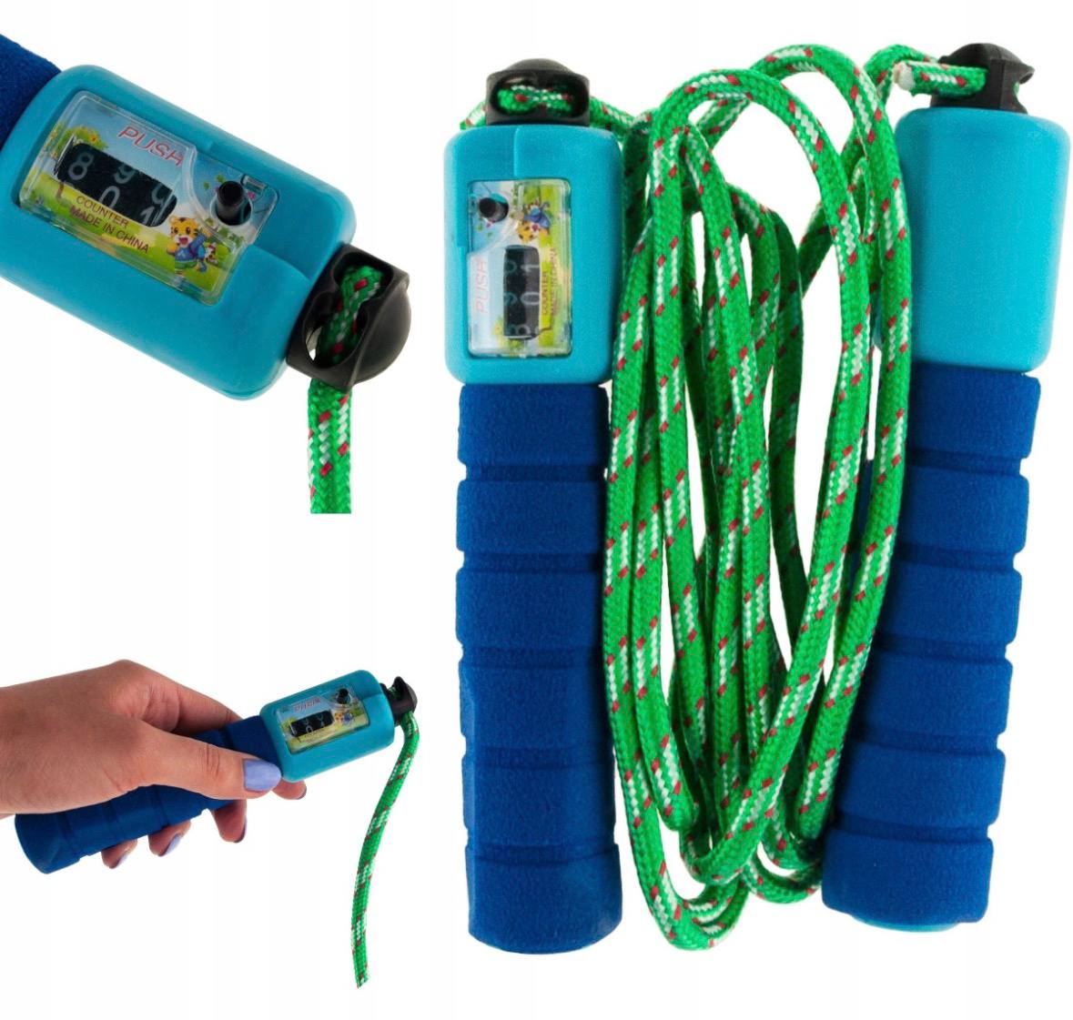JUMP ROPE WITH JUMP COUNTER 250CM ADJUSTABLE STRING FITNESS