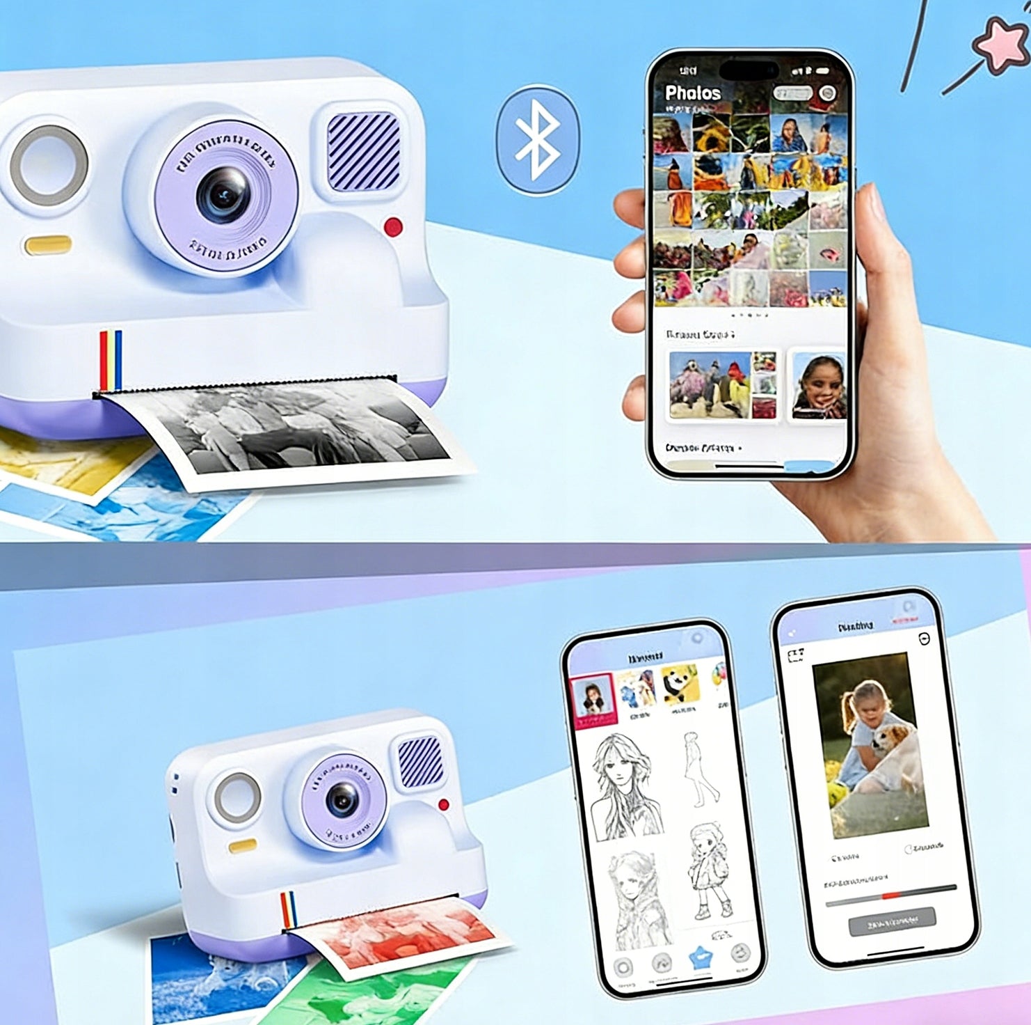 JYIPure camera for children with Bluetooth and printing Packaging status original