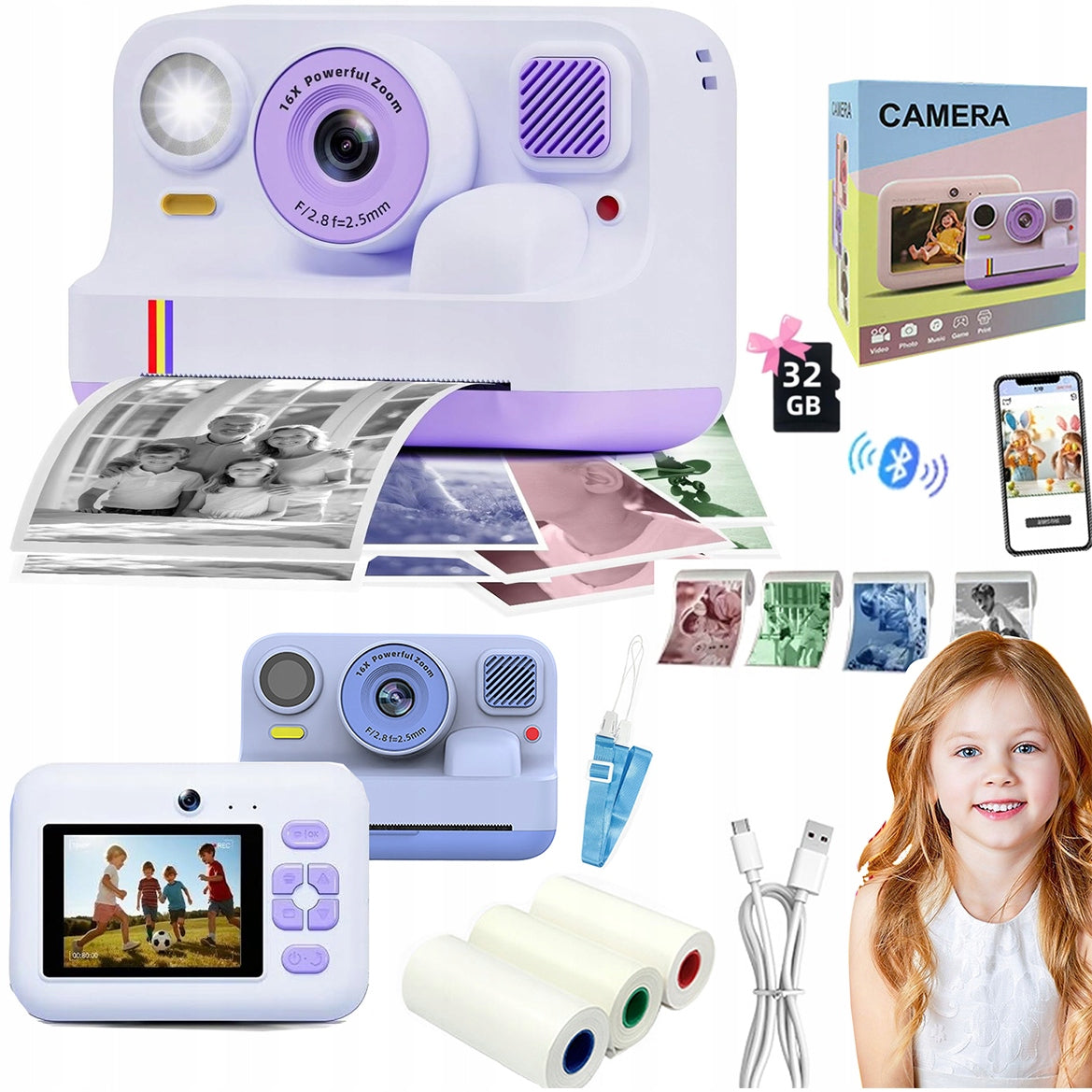 JYIPure camera for children with Bluetooth and printing