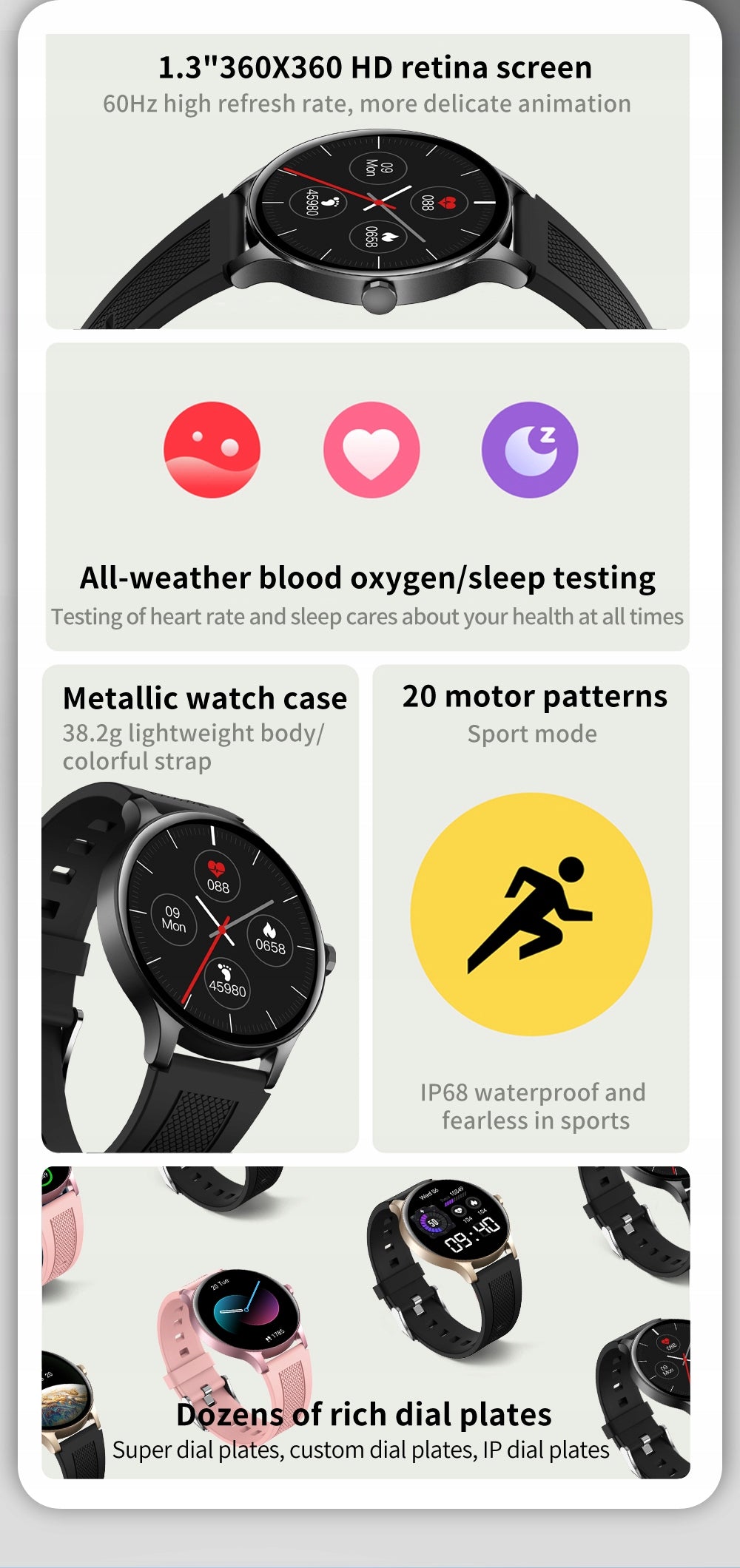 JYK Smartwatch SENBONO NY20 360*360 FOR ios and android Model other