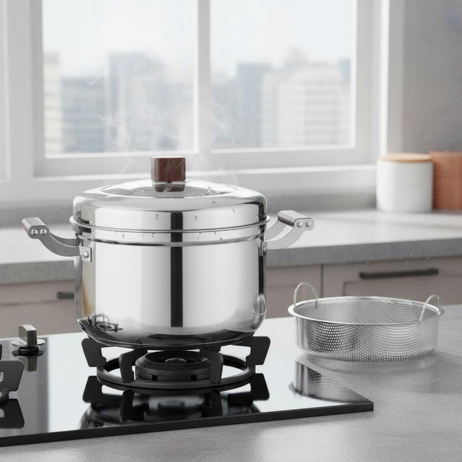 Japanese Steam Rice Cooker Composite Bottom Stainless Steel 22CM Brand no brand