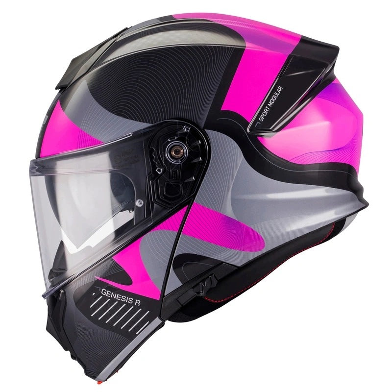 Jaw helmet MT GENESIS R SV LANCER B8 GLOSS black grey pink FREEBIES