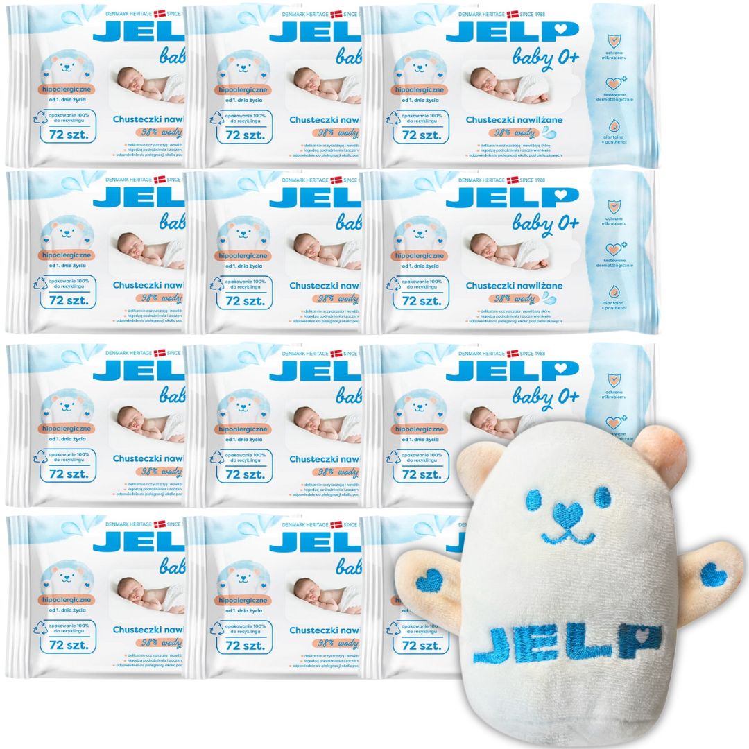 Jelp baby 0+ water wet wipes 12 x 72 pcs. 98% water
