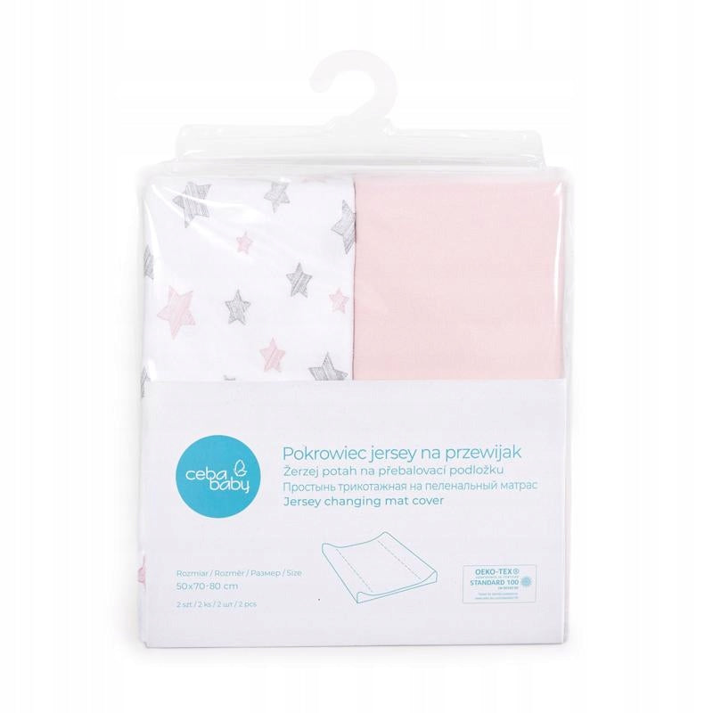 Jersey cover for changing table with elastic band 2 pieces size 50 x 70-80 cm Ceba