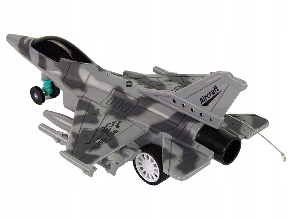 Jet Military Fighter Aircraft Remote Controlled RC Grey Lights Brand LEAN Toys